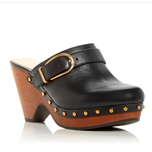 NWOB Veronica Beard Hendrix Leather $395 Studded Clogs